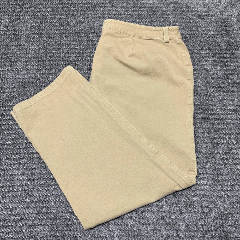 Lauren Ralph Lauren Womens Pants Size 18W Tan Khaki Straight Leg Stretch Cropped